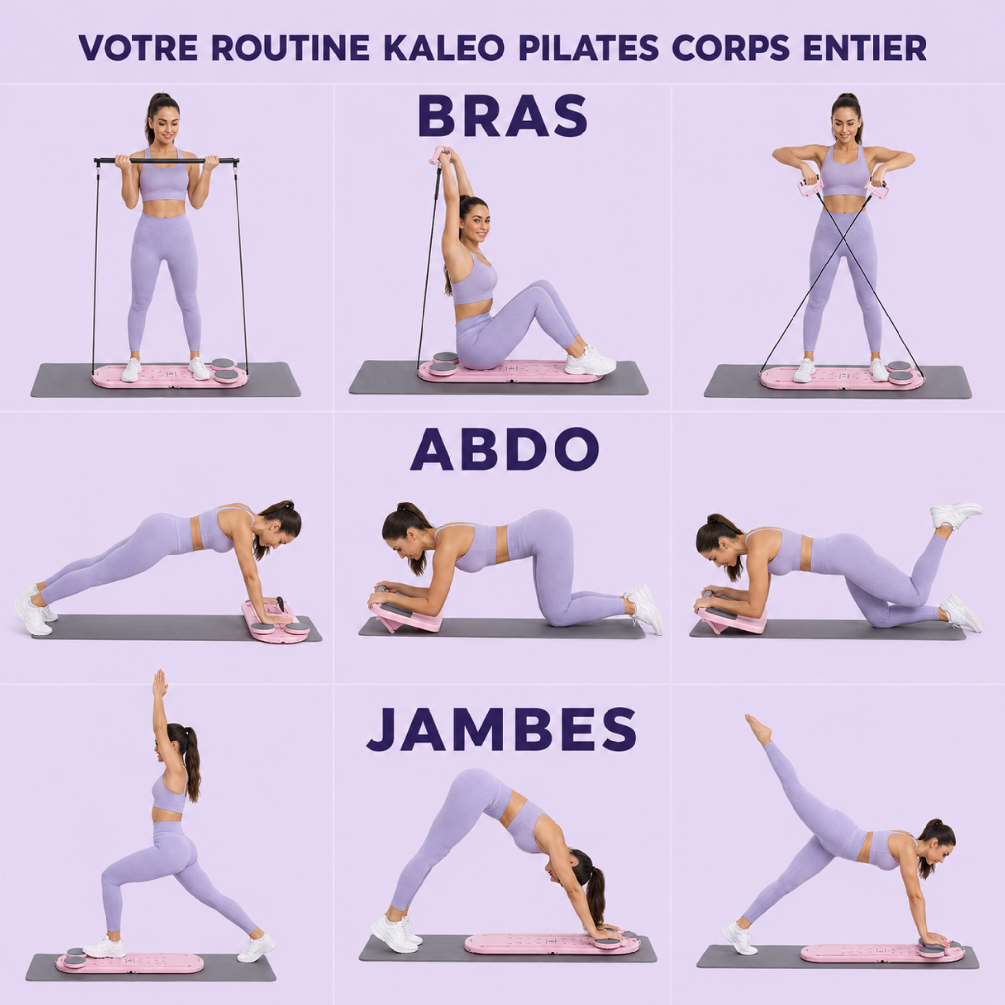 Reformer de Pilates Portable PRO – Barre + Planche & Résistance